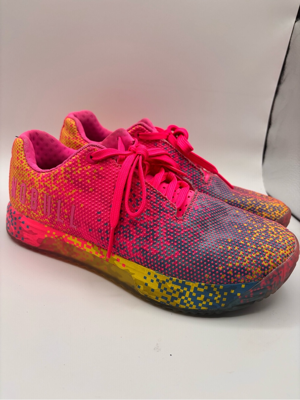 NoBull Shoes Womens 10 Mens 8.5 Crossfit Running Trainer Glitch Neon Sneakers